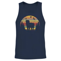 Leonberger Retro Unisex Tank Top - Navy – 2