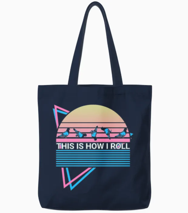 Pigeon Retro Tote Bags in Navy