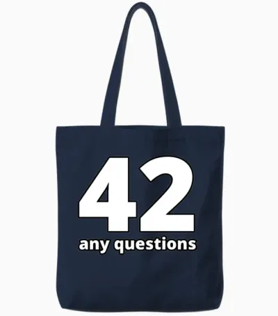 42 Any Questions Tote Bags - Navy