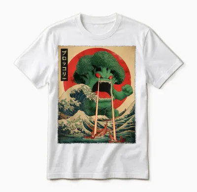 Brokkoli Brokkoli Kaiju Monster Japanisches Vintage-Poster Unisex T-Shirt - White