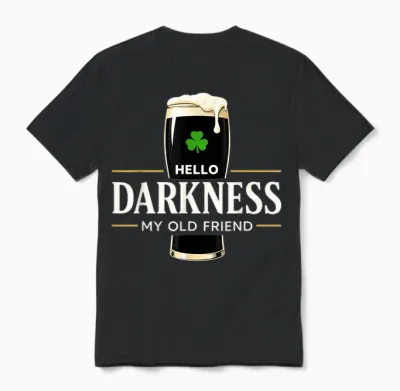 Hello Darkness My Old Friend Vitamin G Funny Quote Unisex T-Shirt - Black