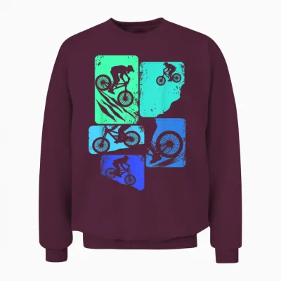 Lustige Fahrrad & Mtb Outfit Geschenkideen Mountain Bike Downhill Biker Mtb Boys Kids Black Short Sleeve T-Shirt S Unisex Sweatshirt - Maroon