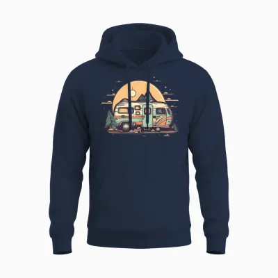 Retro Rv Unisex Hoodie - Navy