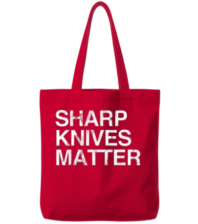 Sharp Lives Matter Funny Cook Knife Tote Bags - Red