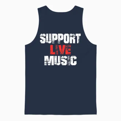 Support Live Music Unisex Tank Top - Navy