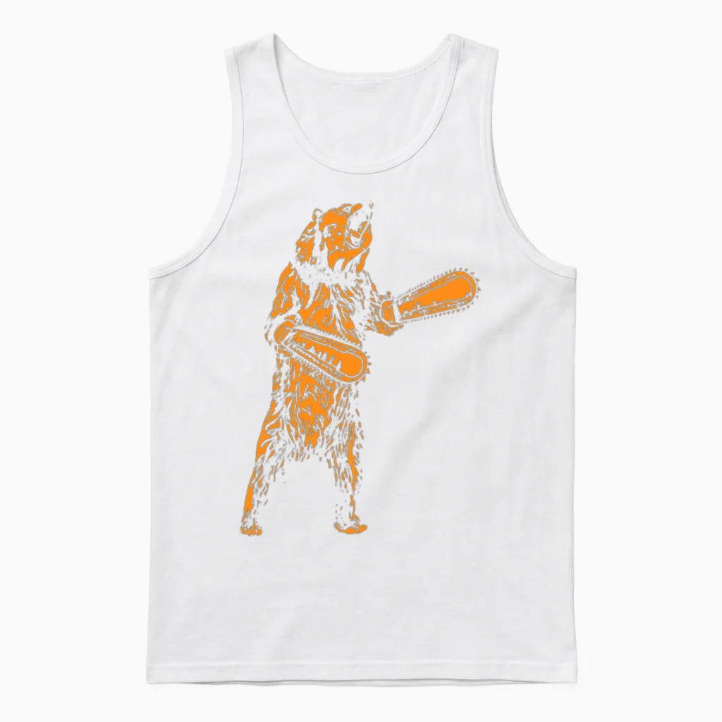 The Right to Bear Chainsaw Arms Unisex Tank Top in White