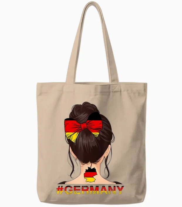 Deutsches Mädchen - Messy Bun Mit Deutschland-Flagge Tote Bags in Natural