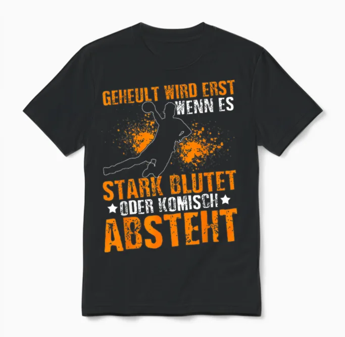 Geheult Wird Erst Wenn Es Stark Blutet Oder Komisch Absteht Unisex T-Shirt in Black