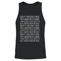 Crazy? I Was Crazy Once. Funny Tranding Meme. Unisex Tank Top - Black – 2