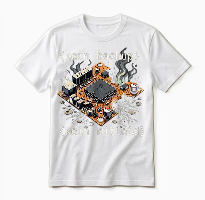 T-Shirt with German Text "kein Backup Kein Mitleid Code Admin It [german Unisex T-Shirt in White