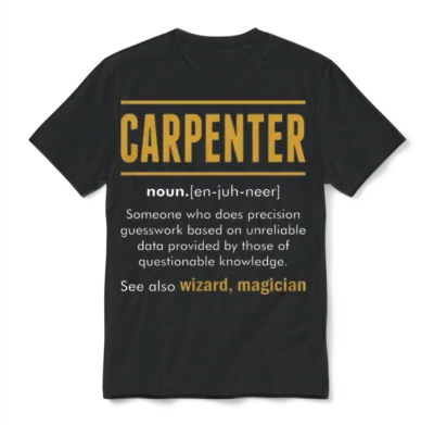 Carpenter Wizard Magician Unisex T-Shirt - Black