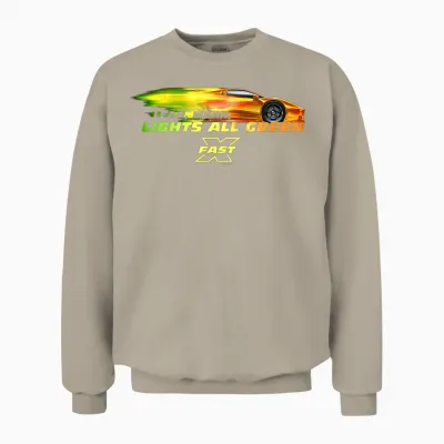 Fast X Lean Mean Lights All Green Lamborghini Gradient Unisex Sweatshirt - Sand