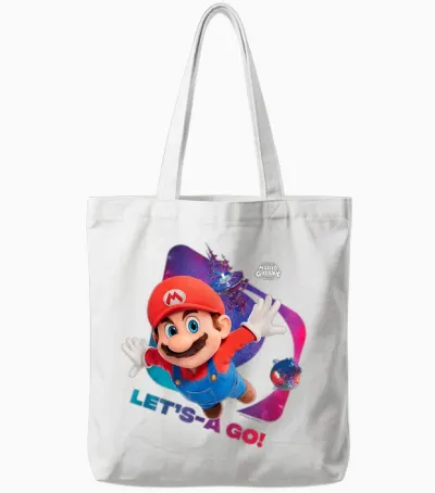 The Super Mario Galaxy Movie Let’s-A Go! Tote Bags - White