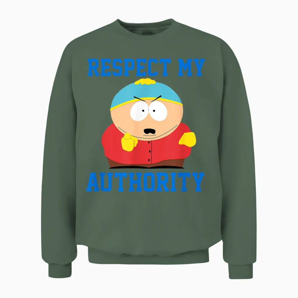 South Park Respect My Authority Eric Unisex Sweatshirt in Military Green