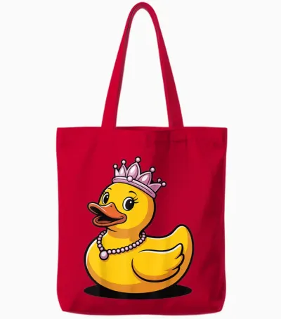 Canard En Caoutchouc Princesse Couronne Couronne Tote Bags - Red