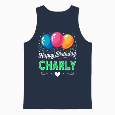 Joyeux Anniversaire En Disant Charly Unisex Tank Top - Navy