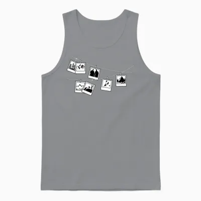 Polaroid Photo Hiking Theme Unisex Tank Top - Sport Grey