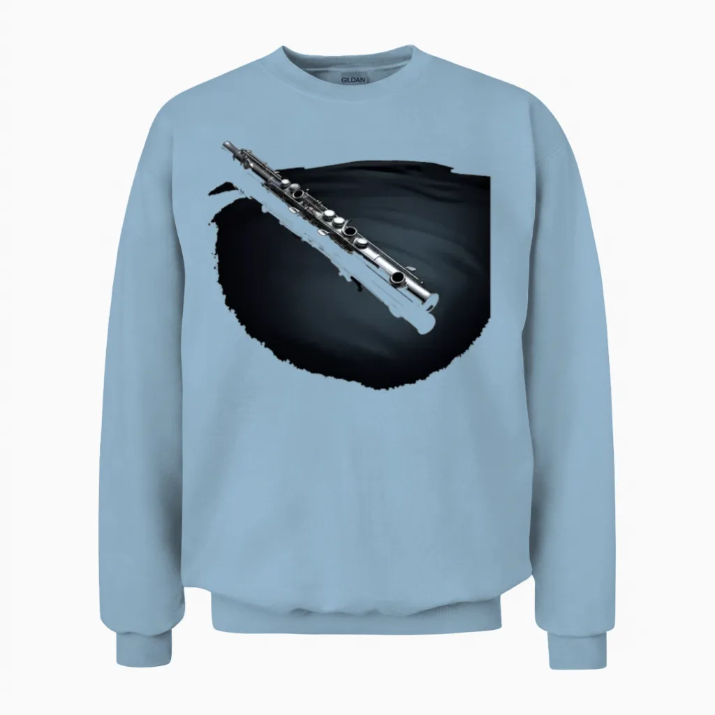 Flute Flutist Music Musician Marching Band Unisex Sweatshirt in Light Blue
