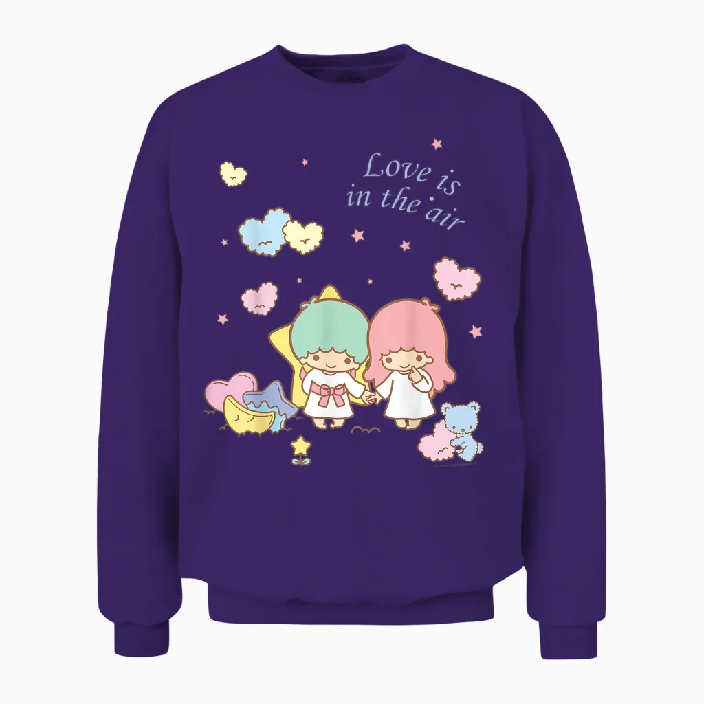 Little Twin Stars Love Is in the Air Valentine Unisex Sweatshirt in Purple