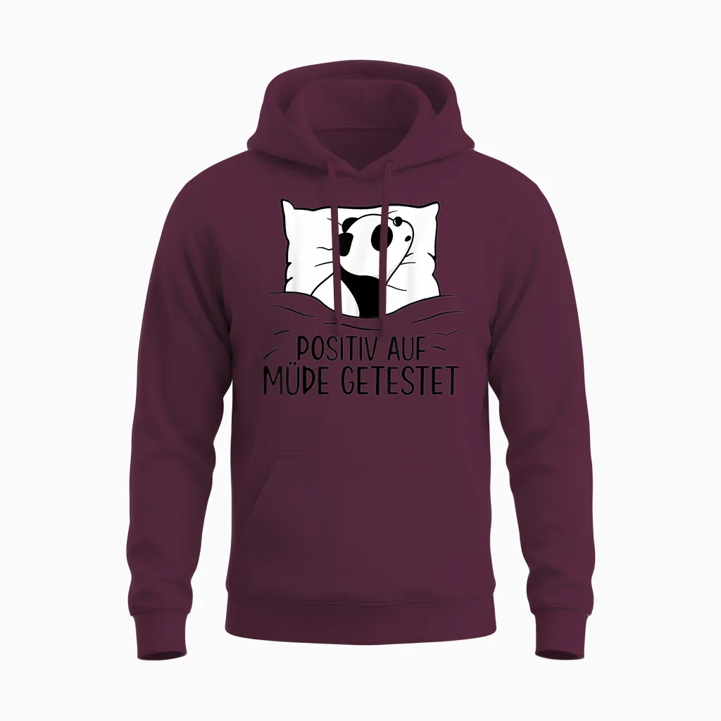 Cute Panda Official Sleep Shirt Pyjamas T-Shirt, White, S Unisex Hoodie in Maroon