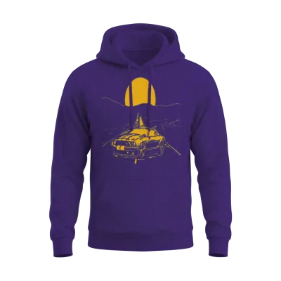 Car Speed Moon Travel Shirt Funny Unisex Hoodie - Purple