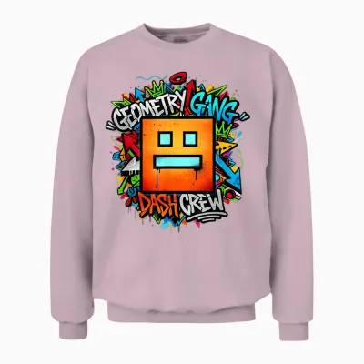 Geometry Gang Dash Crew Unisex Sweatshirt - Light Pink