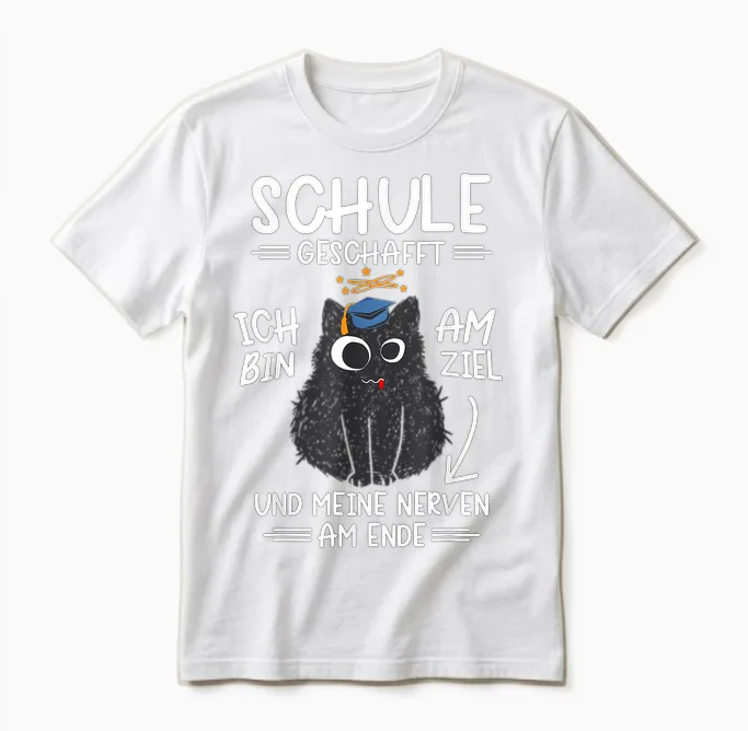 Lustige Schule Abschlussprüfung Abitur Schule Geschafft 2026 Unisex T-Shirt in White