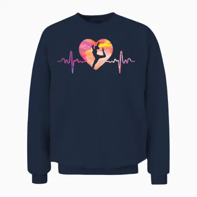 Herzschlag Ekg Turnen | Turnerin Gymnastics T-Shirt, Black Unisex Sweatshirt - Navy