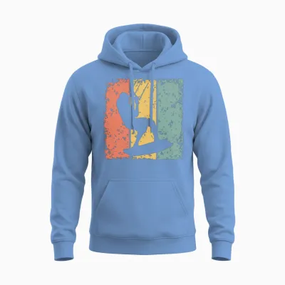 Kitesurfing Retro Unisex Hoodie - Carolina Blue