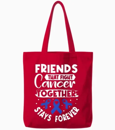 Colon Cancer Support Tote Bags - Red