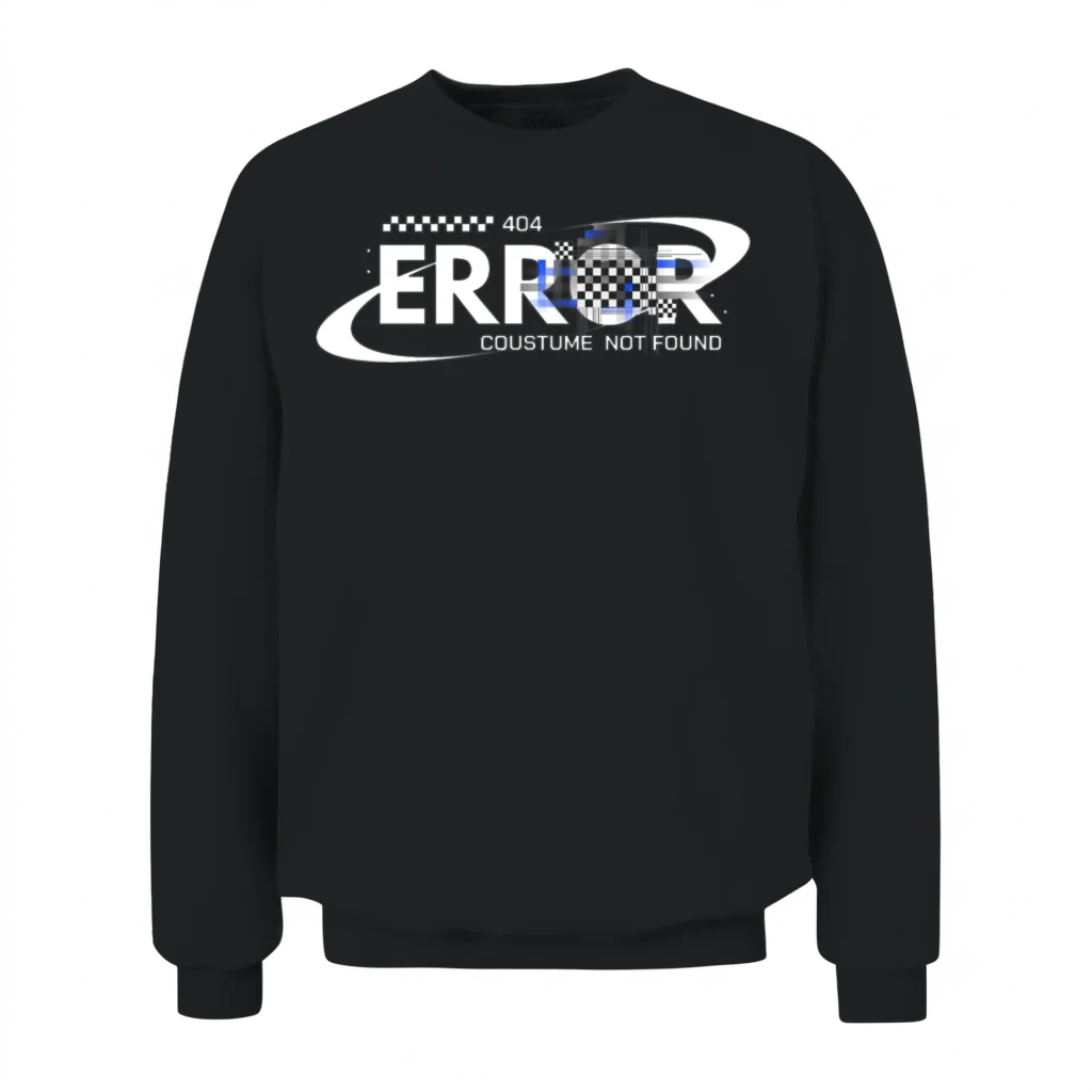 404 Costume Not Found Halloween Unisex Sweatshirt - Black