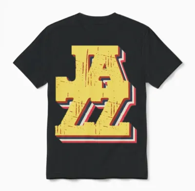 Jazz Retro Vintage Unisex T-Shirt - Black