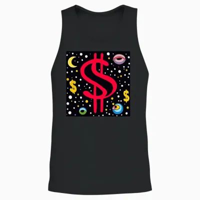 Dollar Sign Eyes Album Cover Unisex Tank Top - Black