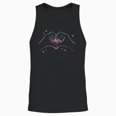 Heart Hands Taylor First Name Girl Vintage 70's 80's Unisex Tank Top - Black