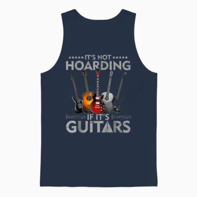 It's Not Hoarding if Its Guitars Vintage Unisex Tank Top - Navy