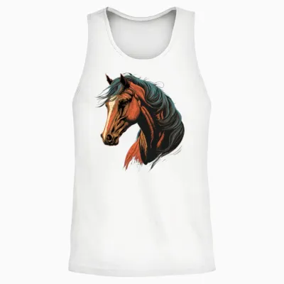Race Horse Head Unisex Tank Top - White
