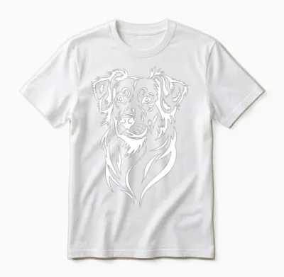 Loyal Dog – Detailed Dog Illustration Unisex T-Shirt - White