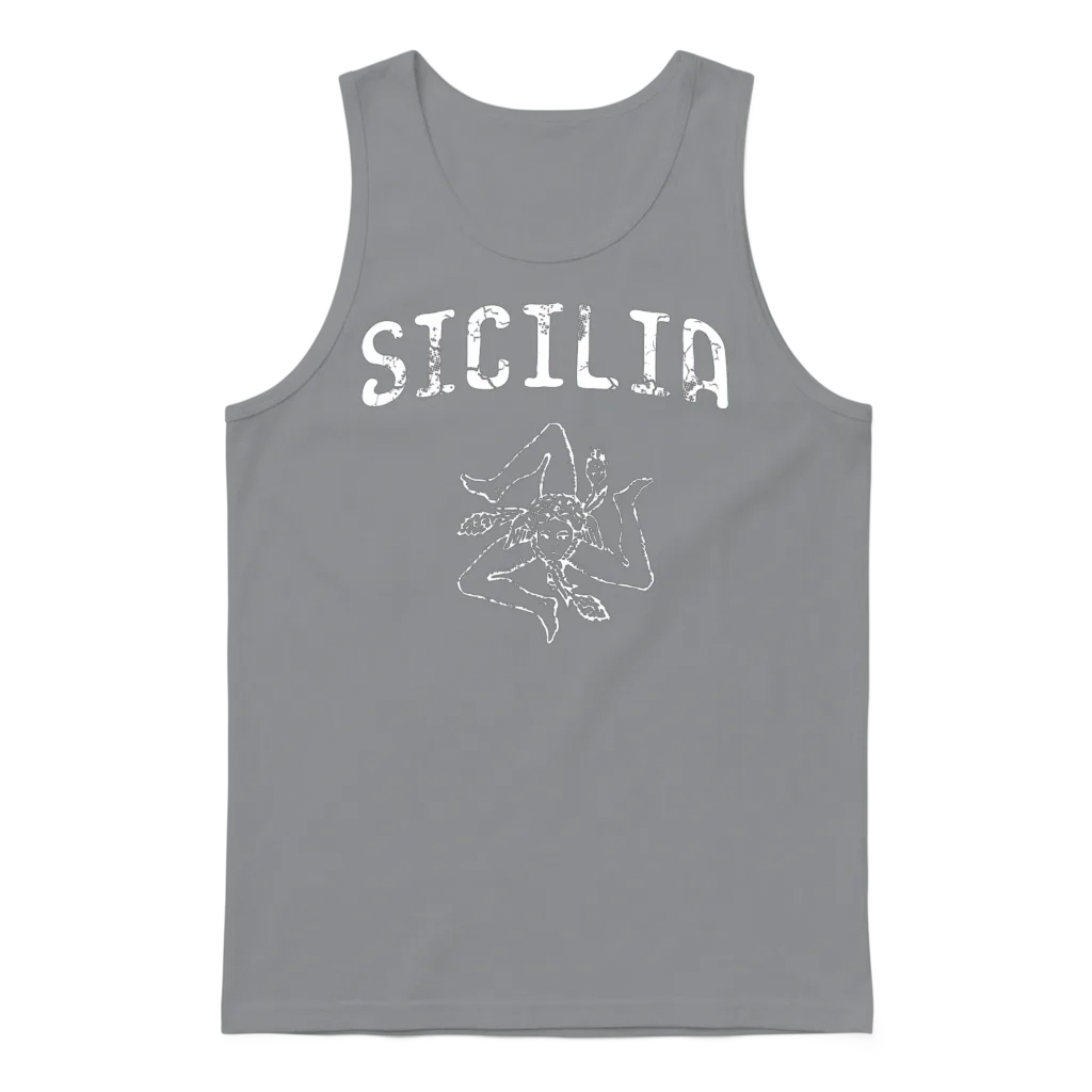 Sicilia Italy Sicily Sicilian Siciliano Italia Ita Unisex Tank Top - Sport Grey
