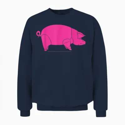 Pink Floyd Animal Icône Cochon Rose Inspiré Unisex Sweatshirt - Navy