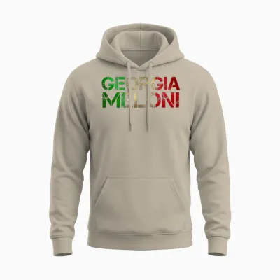 Georgia Meloni Italienische Heldenflagge Unisex Hoodie - Sand