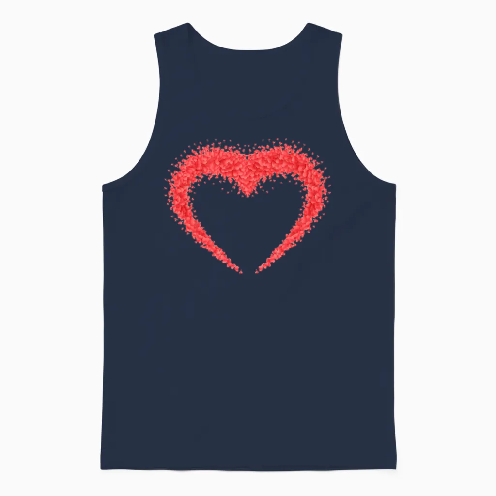 Cute Heart Unisex Tank Top in Navy