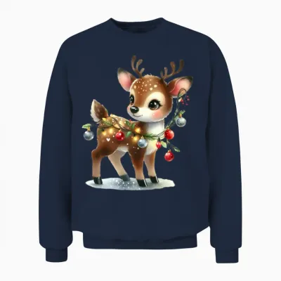 Merry Christmas, Christmas Retro Unisex Sweatshirt - Navy