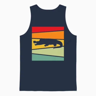 Crocodile Retro Unisex Tank Top - Navy