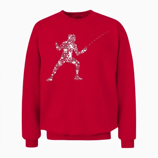 Fencing Fencing T-Shirt, Black, S Unisex Sweatshirt - Red