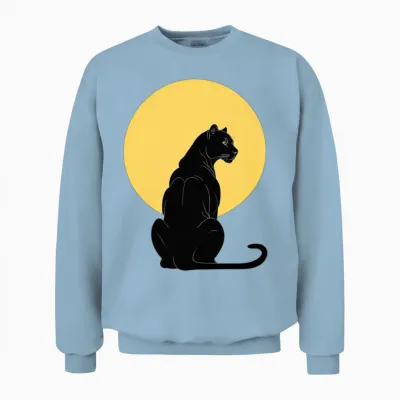 Silhouette Black Panther Unisex Sweatshirt - Light Blue