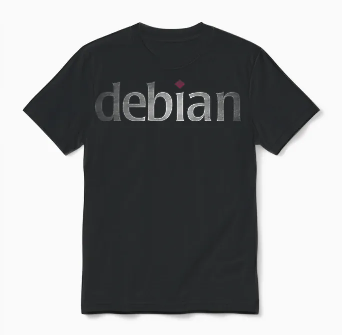 Minimalistisches, Von Linux Getragenes Logo-T-Shirt Von Debian Clean Design Für Entwickler Unisex T-Shirt in Black
