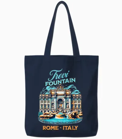 Fontaine De Trevi Rome Italie Vacances Européennes Fontana Di Trevi Tote Bags - Navy
