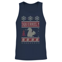 Squirrel Christmas Unisex Tank Top - Navy – 2