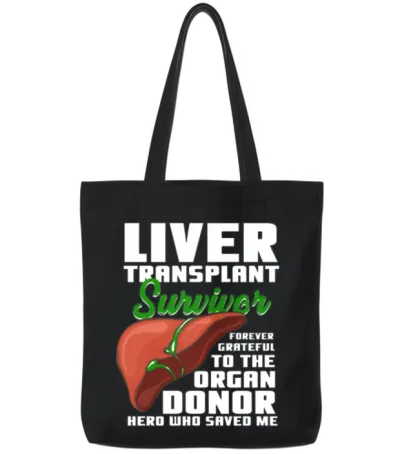Liver Transplant Survivor Tote Bags - Black