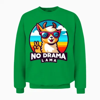 No Drama Lama Unisex Sweatshirt - Irish Green